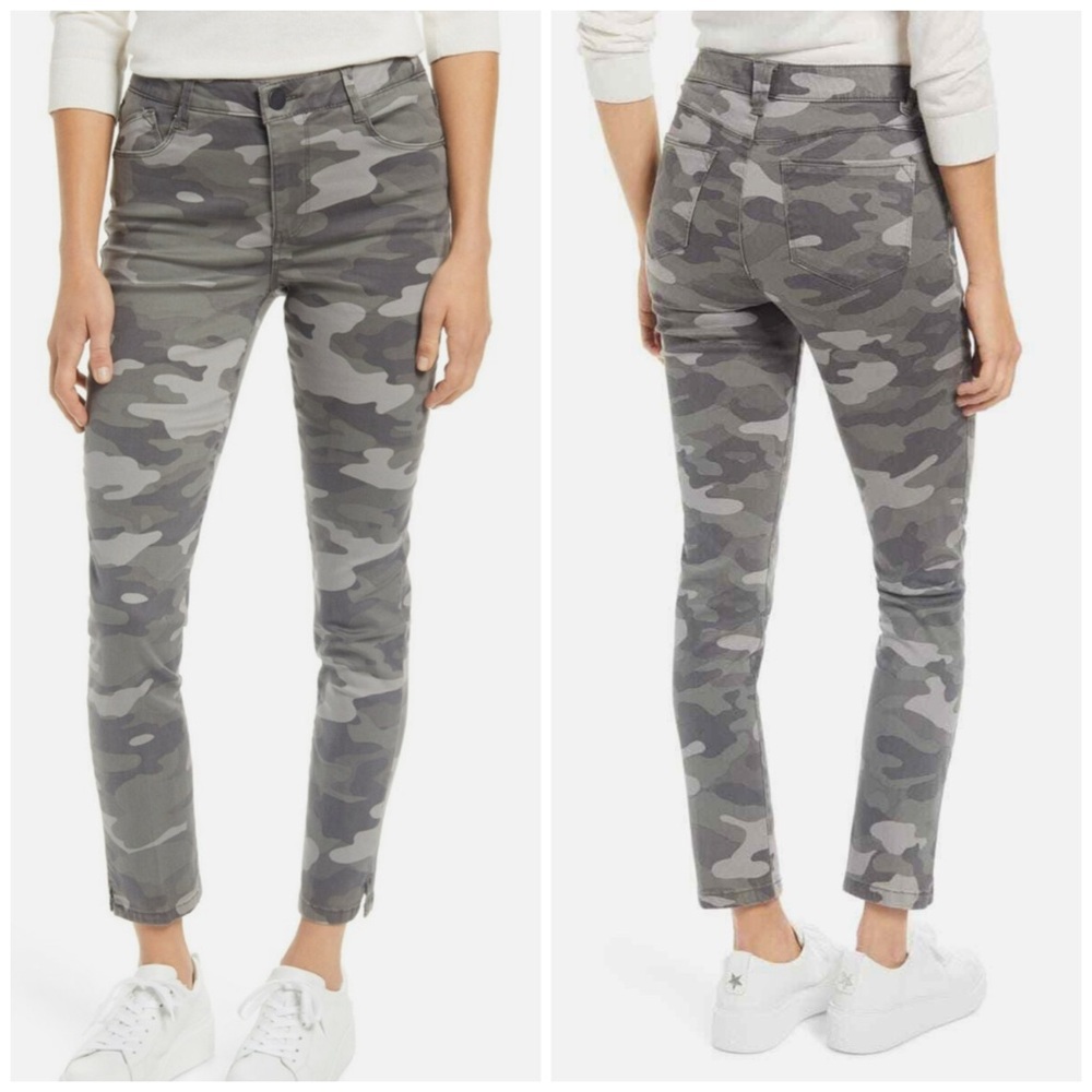 Wit & Wisdom Camo Print High Waist Ankle Skinny Jeans